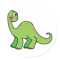 Delightful Dinosaur Round Sticker