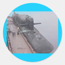 DELTA CLASS RUSSIAN SUBMARINE ROUND STICKER