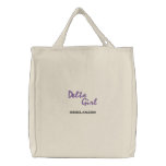 Delta Girl Embroidered Tote Bag embroidered bags