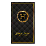 Deluxe Gold Monogram Realtor Business Card