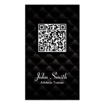 Deluxe QR Code Athletic Trainer Business Card