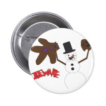 Demented snowman buttons