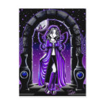 "Demi" Gothic Blue Butterfly Fairy Art Postcard