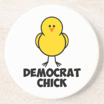 Democrat Chick Beverage Coaster