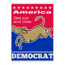 Democrat Donkey Mascot America Vote Business Cards