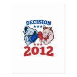 Democrat Donkey Republican Elephant Decision 2012 Postcard