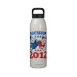 Democrat Donkey Republican Elephant Decision 2012 Water Bottle