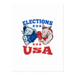 Democrat Donkey Republican Elephant Mascot USA Post Cards