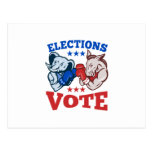 Democrat Donkey Republican Elephant Mascots Post Card