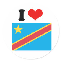 Democratic Republic of Congo Flag Round Stickers