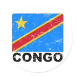 Democratic Republic of Congo Vintage Flag stickers