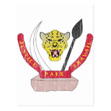 Democratic Republic Of The Congo Coat Of Arms Postcard
