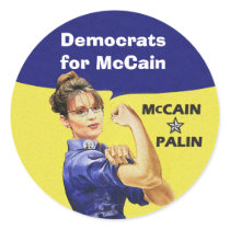 Democrats for McCain and Palin Stickers