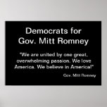 Democrats for Mitt Romney Posters