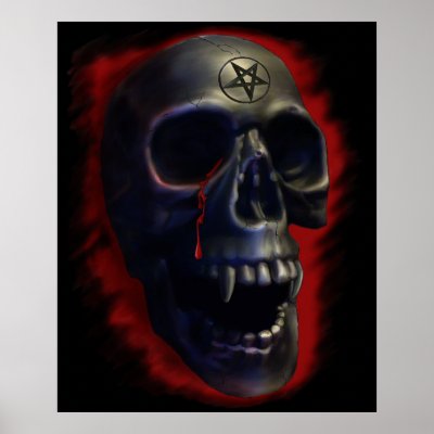 Demon Skull 1 Poster by MDKgraphics