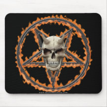 Demon Skull & Burning Pentagram Mouse Pad