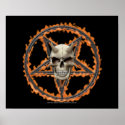 Demon Skull & Burning Pentagram posters
