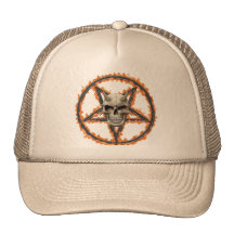Demon Skull & Burning Pentagram Trucker Hats