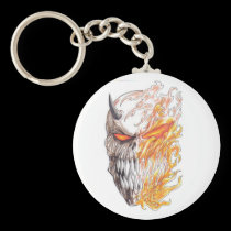 Demonic Art Head Drawing Keychain