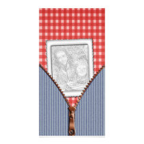 Denim and Plaid Photo Template Personalized Photo Card