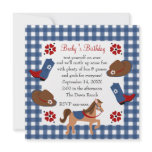 Denim Cowgirl Birthday Personalised Announcement