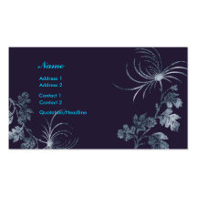 Denim Floral Profile Card Business Card