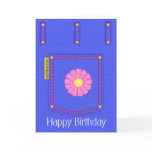 Denim Jeans Pocket Happy Birthday card