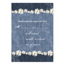 Denim n Daisies Wedding Response Card Business Card Templates