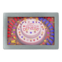 Denise's Birthday Cake Belt Buckle
