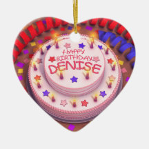 Denise's Birthday Cake Christmas Tree Ornament