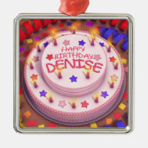 Denise's Birthday Cake Christmas Tree Ornament