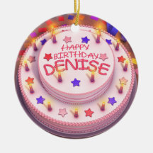 Denise's Birthday Cake Christmas Tree Ornaments