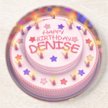 Denise's Birthday Cake Drink Coaster