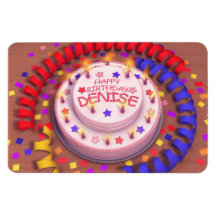 Denise's Birthday Cake Flexible Magnet