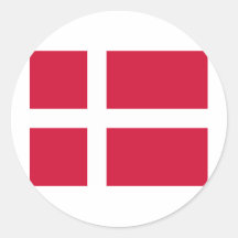 Denmark Flag DK Round Sticker
