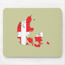 Denmark flag map mouse mat