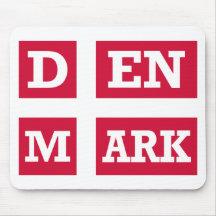 Denmark Flag Text Mouse Pads