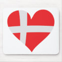 Denmark heart icon mousepads