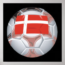 Denmark Soccer Ball Poster