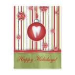 Dental Christmas Postcard Red Stripes