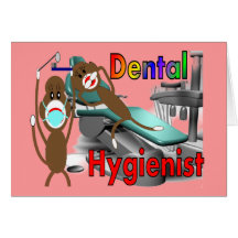 Dental Hygienist Sock Monkey Gifts Card
