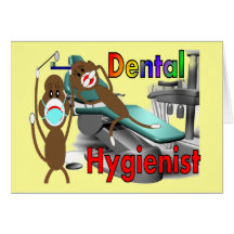Dental Hygienist Sock Monkey Gifts Card