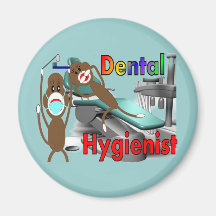 Dental Hygienist Sock Monkey Gifts Fridge Magnets