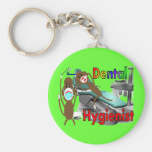 Dental Hygienist Sock Monkey Gifts Keychain