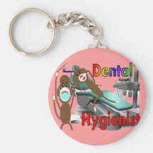 Dental Hygienist Sock Monkey Gifts Keychains
