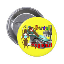 Dental Hygienist Sock Monkey Gifts Pinback Buttons