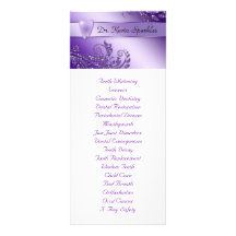Dental Service Menu Purple Tooth Leaves Glitter Personalized Rack Card