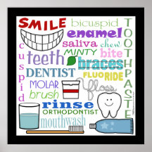 Dental Terms Subway Art Poster