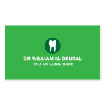 Dentist dental green business card with tooth logo