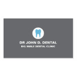 Dentist, dental grey business card with tooth logo